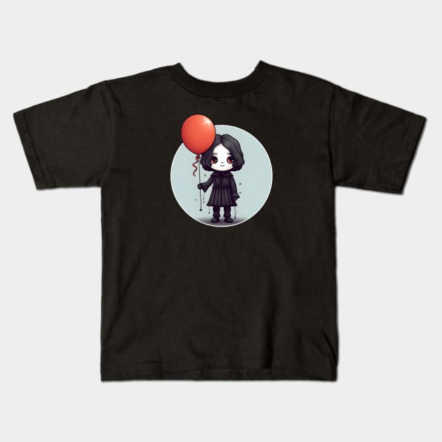 Emo Kid - Red Balloon Kids T-Shirt by My Geeky Tees - T-Shirt Designs